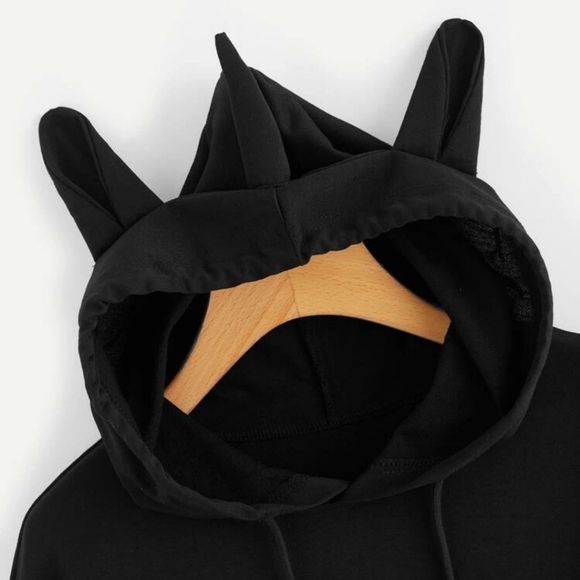 BLACK HOODIE UNICORN SWEATER - Picture 4 of 4